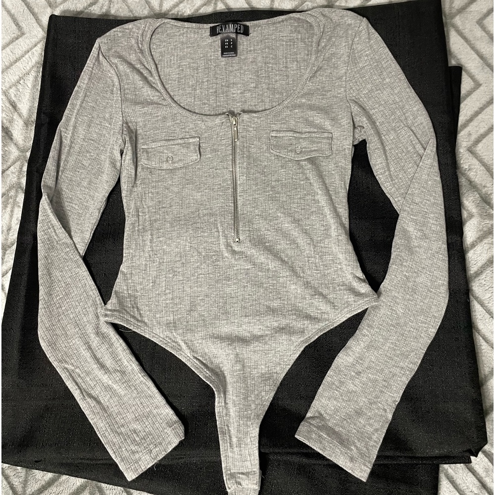 Grey BodyCon Casual BodySuit
